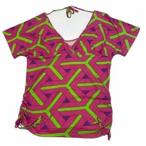 OH! Major Attitude Cinched Geometric Blouse 1X